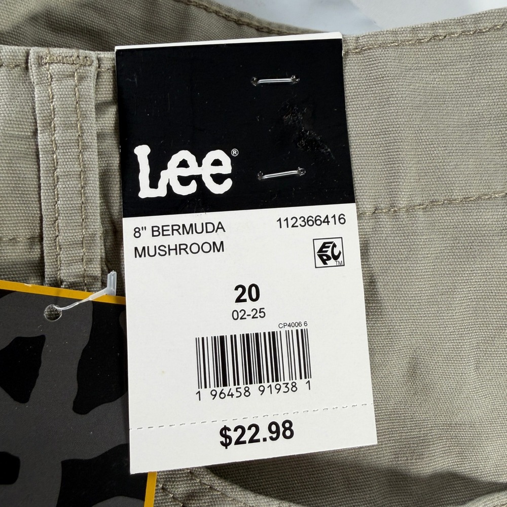 Lee Women's 8" Bermuda Shorts Size 20 Mushroom Beige Mid Rise Stretch New - Picture 7 of 8